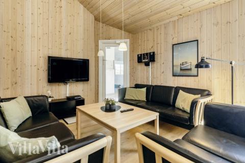 Die Couchecke im Luxusferienhaus Nr. 267 in Nordjütland.