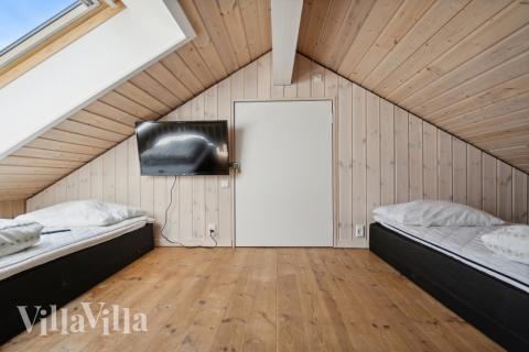 Einige der 22 Schlafgelegenheiten befinden sich im Luxusferienhaus Nr. 192 auf dem ausgebauten Dachboden