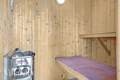 Genießen Sie die heiße Sauna im Luxusferienhaus Nr. 304 für 18 Personen