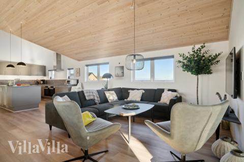 Die Couchecke im Luxusferienhaus Nr. 176 in Westjütland.