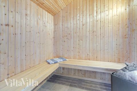 Genießen Sie die heiße Sauna im Luxusferienhaus Nr. 232 für 10 Personen