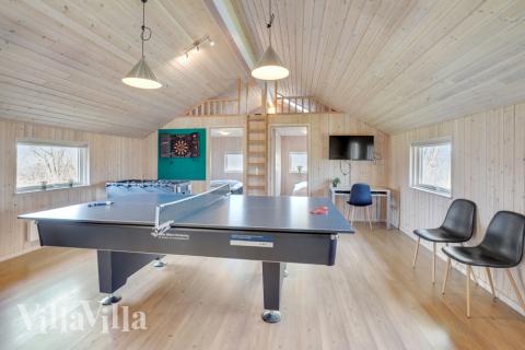 Das Luxusferienhaus 232 für 10 Personen hat einen großen Aktivitätsraum mit u. a. Billard und Darts