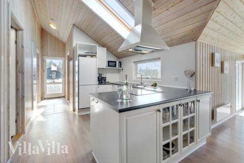 Gut ausgestattete Küche im Luxusferienhaus Nr. 232 in Lolland/Falster/Mön.