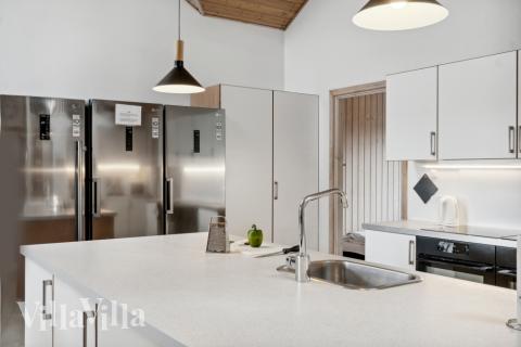 Die Küche im Luxusferienhaus Nr. 202 ist gut eingerichtet.