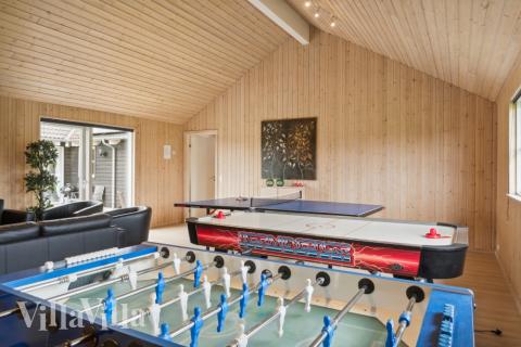 Das Luxusferienhaus 202 für 24 Personen hat einen großen Aktivitätsraum mit u. a. Billard und Darts