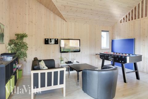 Das Luxusferienhaus 272 für 18 Personen hat einen großen Aktivitätsraum mit u. a. Billard und Darts