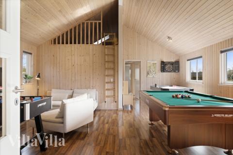 Neben den vielen schönen Stunden, die man im Poolbereich des Hauses verbringen kann, bietet das Luxusferienhaus 282 auch Spielevergnügen bei Billard/Tischtennis und Darts