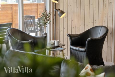 Die Couchecke im Luxusferienhaus Nr. 324 in Fünen und seine Inseln.