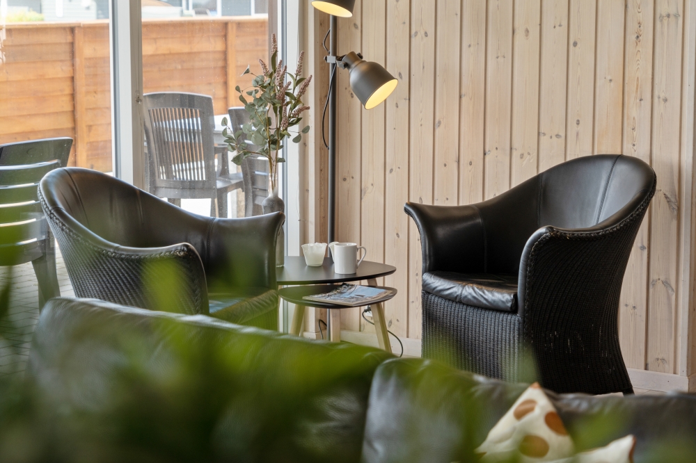 Die Couchecke im Luxusferienhaus Nr. 324 in Fünen und seine Inseln.