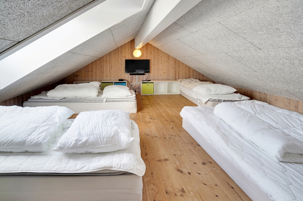 Einige der 16 Schlafgelegenheiten befinden sich im Luxusferienhaus Nr. 338 auf dem ausgebauten Dachboden