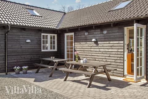 Das Luxusferienhaus Nr. 342 hat eine tolle Terrasse, die mit hochwertigen Gartenmöbeln für 24 Personen ausgestattet ist.