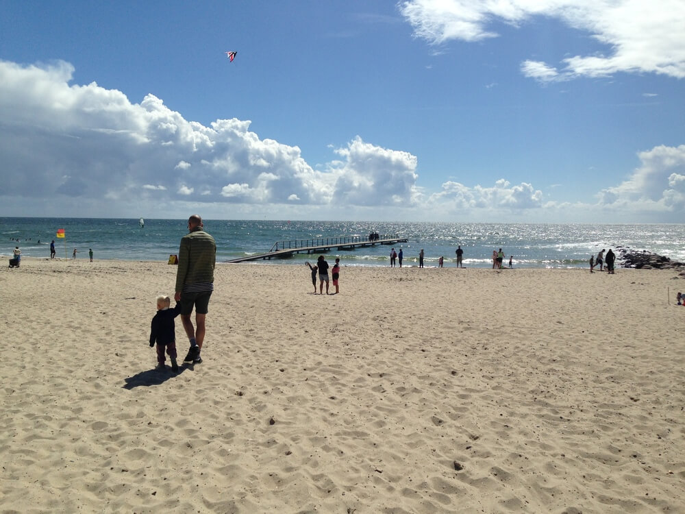 Der Strand in der Nähe von Luxusferienhaus Nr. 342 in Westjütland lädt zum Spazierengehen ein.