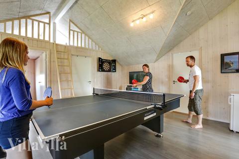Das Luxusferienhaus 353 für 14 Personen hat einen großen Aktivitätsraum mit u. a. Billard und Darts