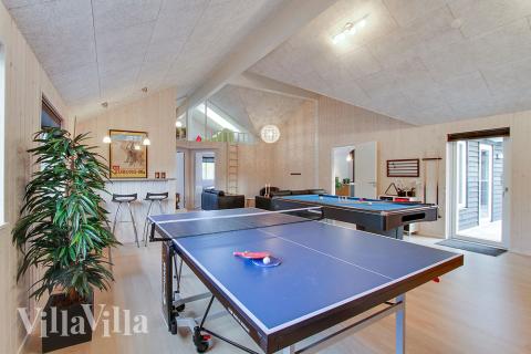 Neben den vielen schönen Stunden, die man im Poolbereich des Hauses verbringen kann, bietet das Luxusferienhaus 356 auch Spielevergnügen bei Billard/Tischtennis und Darts