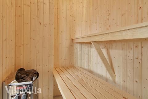 Genießen Sie die heiße Sauna im Luxusferienhaus Nr. 357 für 18 Personen