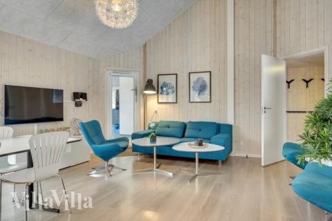 Die Couchecke im Luxusferienhaus Nr. 362 in Nordseeland.