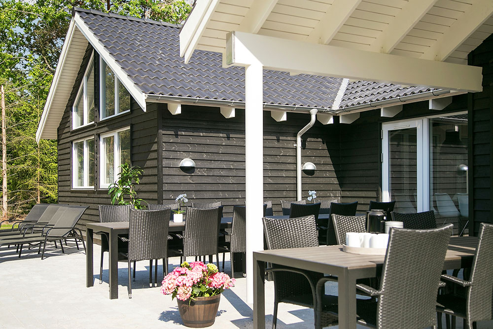 Das Luxusferienhaus Nr. 367 hat eine tolle Terrasse, die mit hochwertigen Gartenmöbeln für 18 Personen ausgestattet ist.