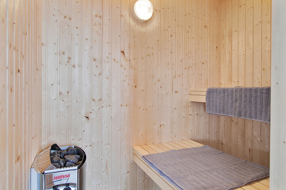 Genießen Sie die heiße Sauna im Luxusferienhaus Nr. 710 für 18 Personen