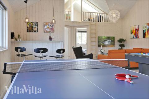 Das Luxusferienhaus 393 für 20 Personen hat einen großen Aktivitätsraum mit u. a. Billard und Darts