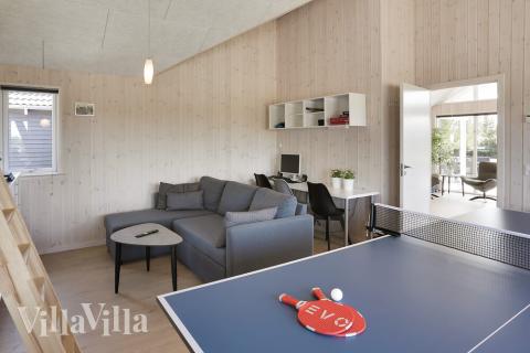 Das Luxusferienhaus 413 für 20 Personen hat einen großen Aktivitätsraum mit u. a. Billard und Darts