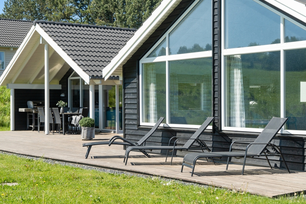 Das Luxusferienhaus Nr. 417 hat eine tolle Terrasse, die mit hochwertigen Gartenmöbeln für 14 Personen ausgestattet ist.