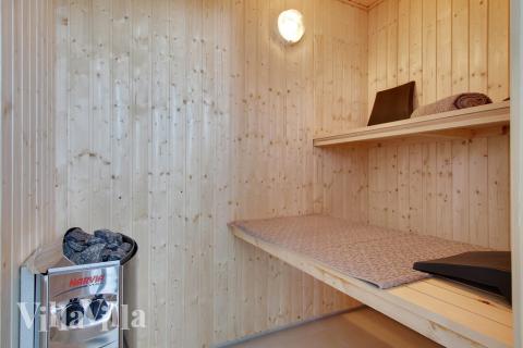 Genießen Sie die heiße Sauna im Luxusferienhaus Nr. 421 für 16 Personen