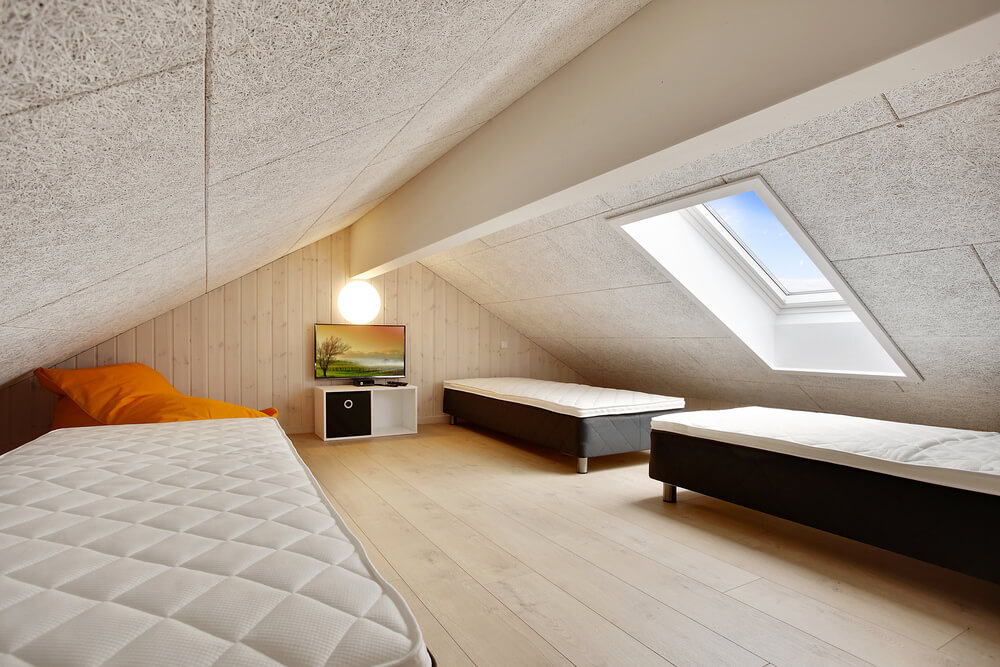 Einige der 30 Schlafgelegenheiten befinden sich im Luxusferienhaus Nr. 430 auf dem ausgebauten Dachboden
