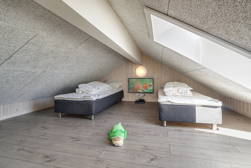 Einige der 10 Schlafgelegenheiten befinden sich im Luxusferienhaus Nr. 722 auf dem ausgebauten Dachboden