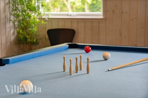 Das Luxusferienhaus 427 für 14 Personen hat einen großen Aktivitätsraum mit u. a. Billard und Darts