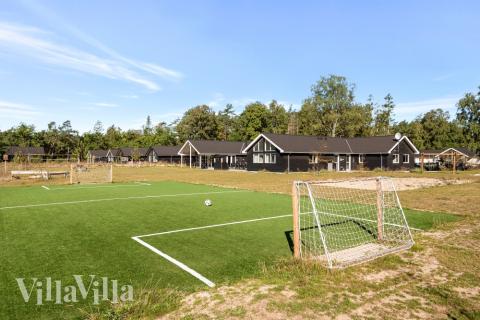 Zu dem attraktiven Ferienhaus Nr. 436 in Nordseeland gehört auch ein tolles Angebot im Außenbereich, z. B. Spieleturm und Schaukeln