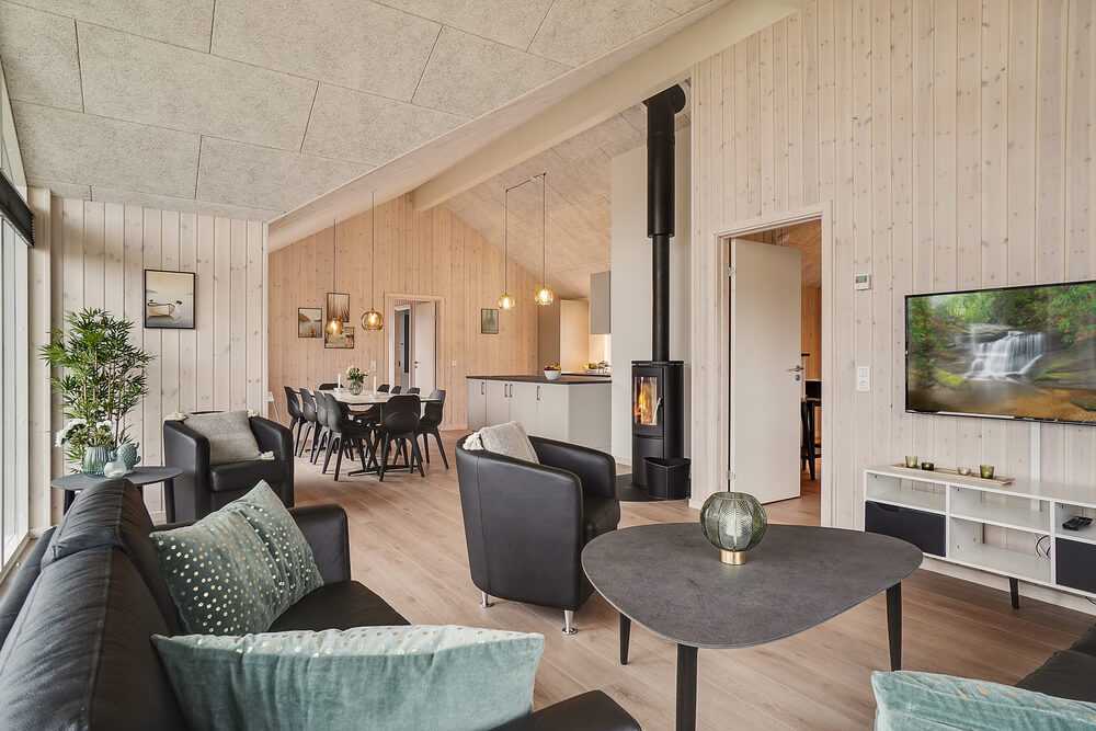 Aufenthaltsraum mit Platz für 10 im Luxusferienhaus Nr. 719.