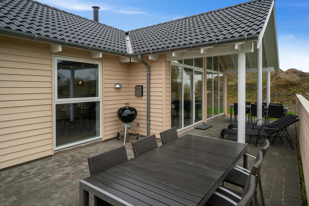 Das Luxusferienhaus Nr. 719 hat eine tolle Terrasse, die mit hochwertigen Gartenmöbeln für 10 Personen ausgestattet ist.