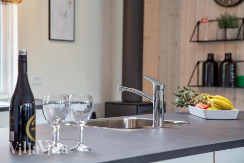 Die Küche im Luxusferienhaus Nr. 432 ist gut eingerichtet.