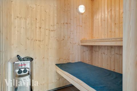 Genießen Sie die heiße Sauna im Luxusferienhaus Nr. 456 für 20 Personen