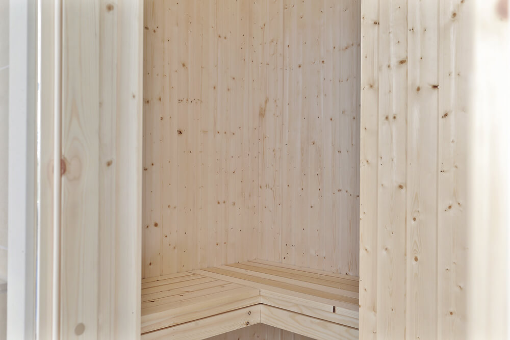 Genießen Sie die heiße Sauna im Luxusferienhaus Nr. 452 für 14 Personen