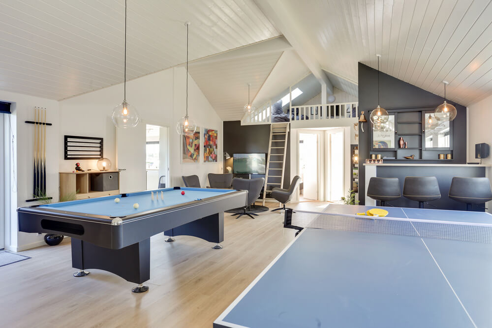 Neben den vielen schönen Stunden, die man im Poolbereich des Hauses verbringen kann, bietet das Luxusferienhaus 476 auch Spielevergnügen bei Billard/Tischtennis und Darts