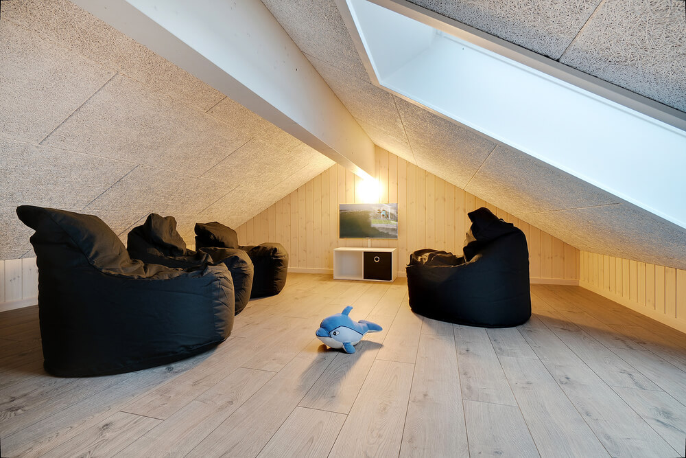 Einige der 26 Schlafgelegenheiten befinden sich im Luxusferienhaus Nr. 462 auf dem ausgebauten Dachboden