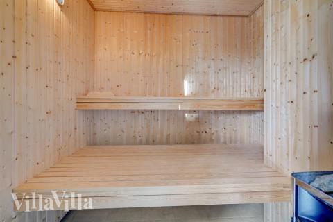 Genießen Sie die heiße Sauna im Luxusferienhaus Nr. 470 für 24 Personen