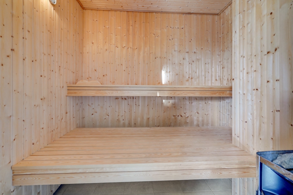 Genießen Sie die heiße Sauna im Luxusferienhaus Nr. 470 für 24 Personen