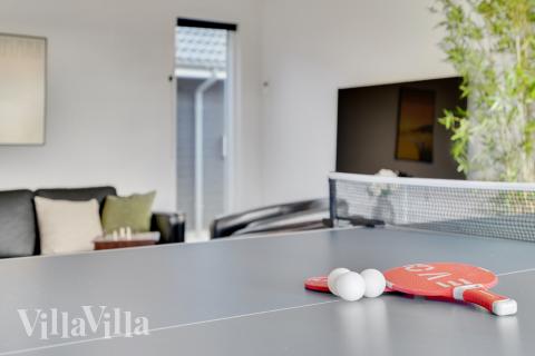 Das Luxusferienhaus 486 für 20 Personen hat einen großen Aktivitätsraum mit u. a. Billard und Darts