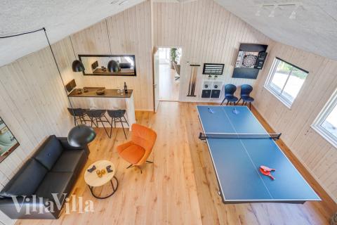 Das Luxusferienhaus 494 für 18 Personen hat einen großen Aktivitätsraum mit u. a. Billard und Darts