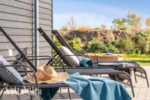 Große Terrasse am Luxusferienhaus Nr. 731 in Deutschland.