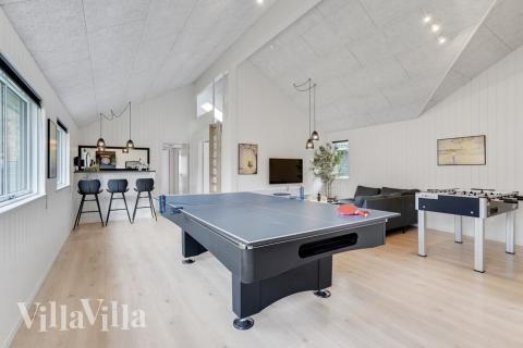 Das Luxusferienhaus 502 für 18 Personen hat einen großen Aktivitätsraum mit u. a. Billard und Darts