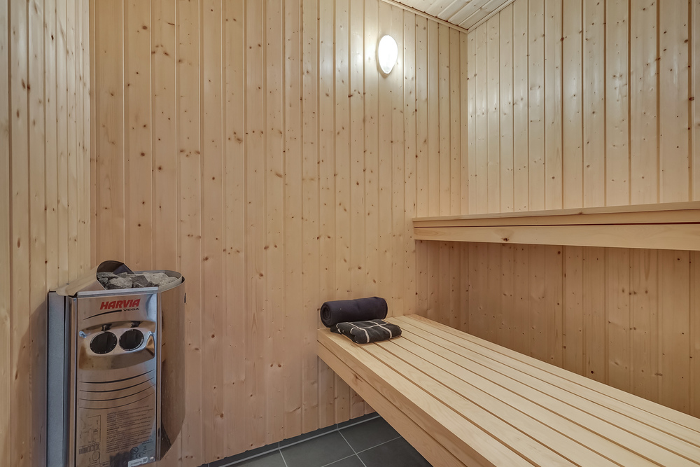 Genießen Sie die heiße Sauna im Luxusferienhaus Nr. 507 für 18 Personen