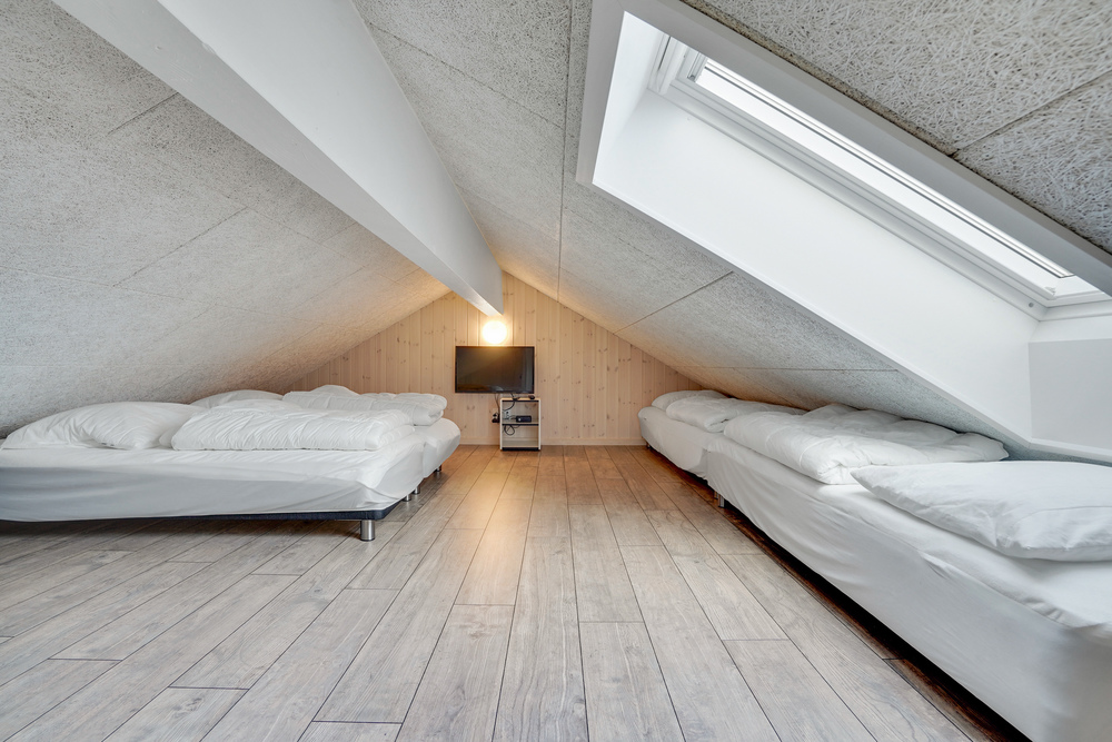 Einige der 14 Schlafgelegenheiten befinden sich im Luxusferienhaus Nr. 522 auf dem ausgebauten Dachboden