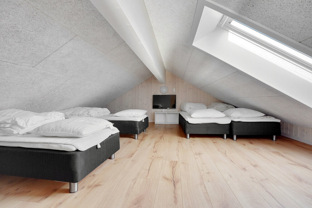 Einige der 16 Schlafgelegenheiten befinden sich im Luxusferienhaus Nr. 521 auf dem ausgebauten Dachboden