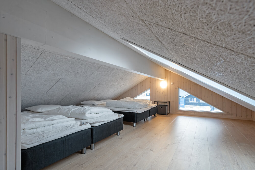 Einige der 20 Schlafgelegenheiten befinden sich im Luxusferienhaus Nr. 526 auf dem ausgebauten Dachboden
