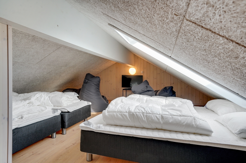 Einige der 18 Schlafgelegenheiten befinden sich im Luxusferienhaus Nr. 488 auf dem ausgebauten Dachboden