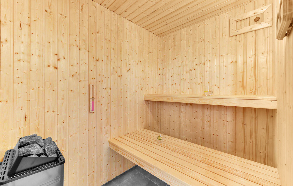 Das Luxusferienhaus Nr. 539 ist unter anderem mit einer schönen Sauna ausgestattet.
