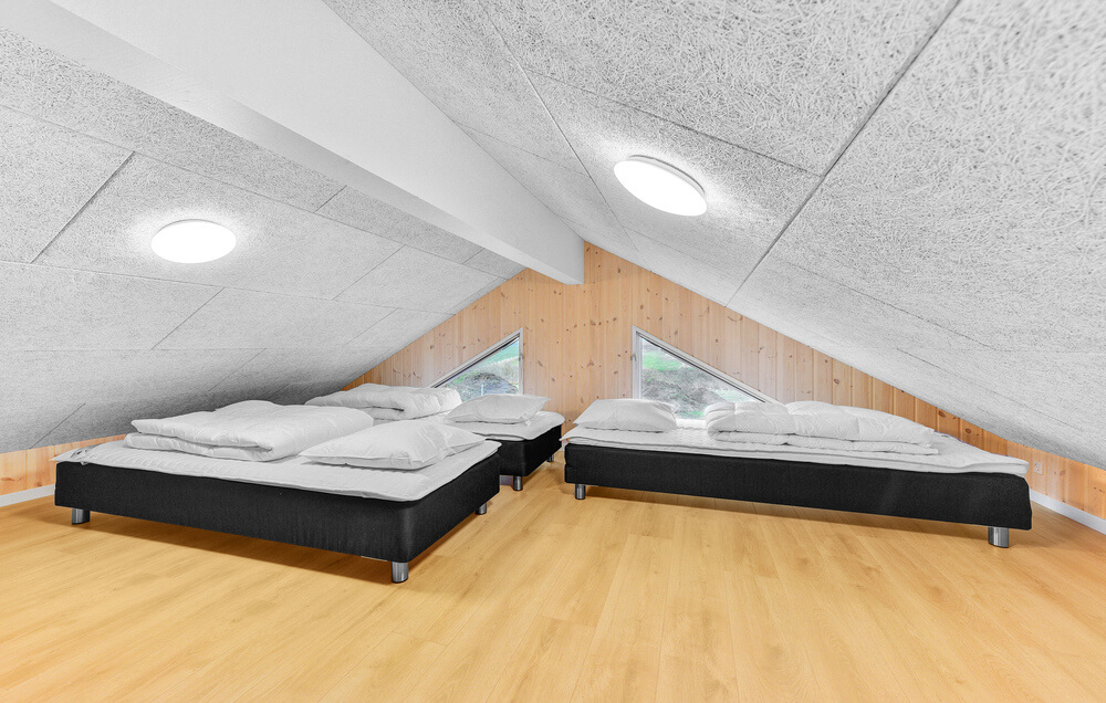 Einige der 14 Schlafgelegenheiten befinden sich im Luxusferienhaus Nr. 539 auf dem ausgebauten Dachboden